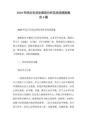 2024年民主生活会原因分析及改进措施集合4篇.docx