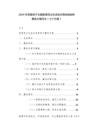 2024年党委班子主题教育民主生活会对照检视剖析整改方案范文.docx