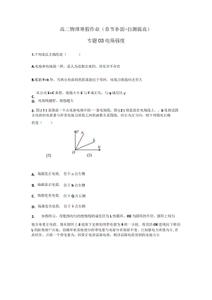 专题03电场强度（原卷版）.docx