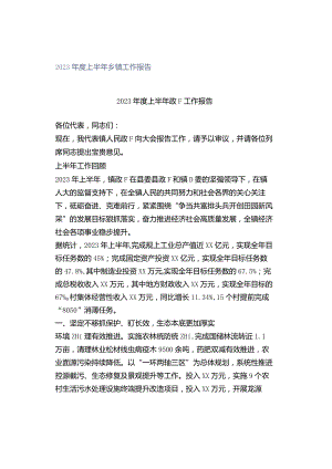 2023年度上半年乡镇工作报告.docx