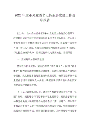 2023年度市局党委书记抓基层党建工作述职报告.docx