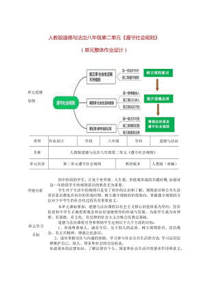 人教版道德与法治八年级第二单元《遵守社会规则》（单元整体作业设计）(20页).docx