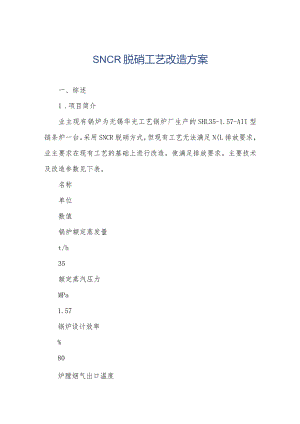 SNCR脱硝工艺改造方案.docx
