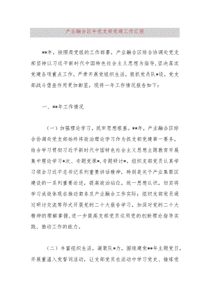 产业融合区2023年党支部党建工作汇报.docx