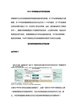 2023年卵巢癌治疗研究新进展.docx
