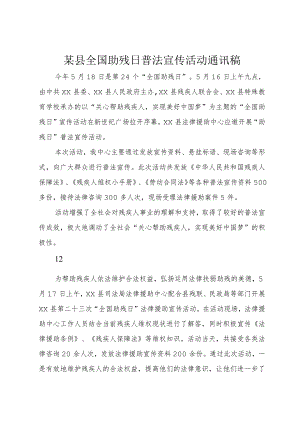4某县全国助残日普法宣传活动通讯稿.docx
