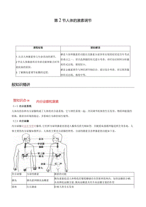 2022年初中科学同步讲义（浙教版）八年级上册第3章第2节人体的激素调节（教师版）公开课教案教学设计课件资料.docx
