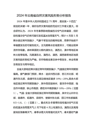 2024年云南省自然灾害风险形势分析报告.docx