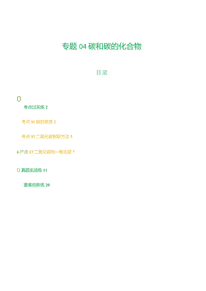 专题04碳和碳的化合物（练习）（解析版）.docx