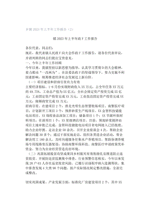 乡镇2023年上半年工作报告（2）.docx