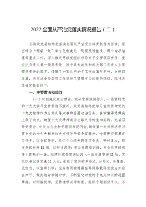 2022全面从严治党落实情况报告（二）（20220613）.docx
