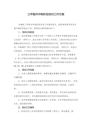 三甲医院复评冲刺阶段培训工作方案.docx