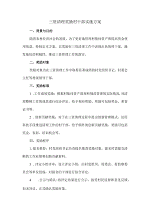 三资清理奖励村干部实施方案.docx