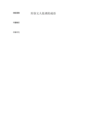 形容文人低调的成语.docx