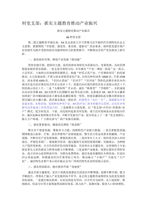 村党支部：抓实主题教育 推动产业振兴.docx
