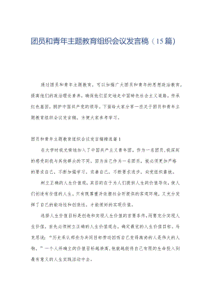 团员和青年主题教育组织会议发言稿(15篇).docx
