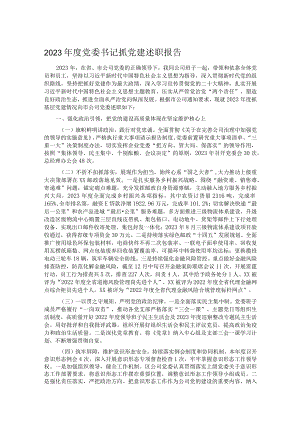 2023年度党委书记抓党建述职报告.docx