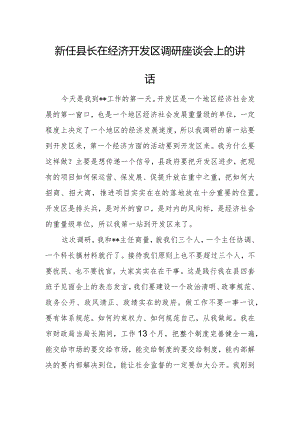 新任县长在经济开发区调研座谈会上的讲话.docx