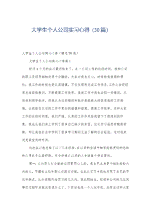 大学生个人公司实习心得（30篇）.docx