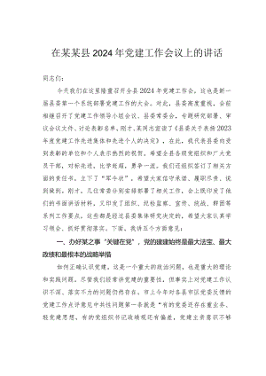在某某县2024年党建工作会议上的讲话.docx