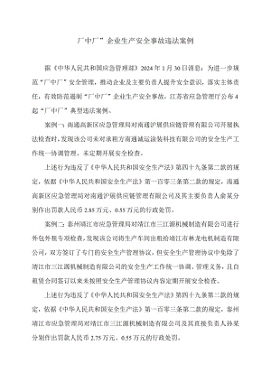 厂中厂”企业生产安全事故违法案例（2024年）.docx