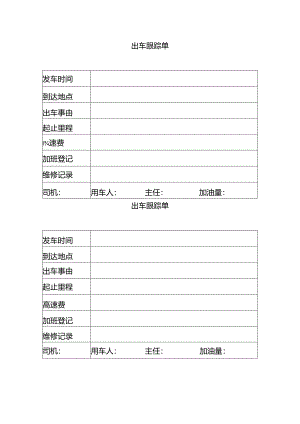 XX药业有限公司出车跟踪单（2023年）.docx