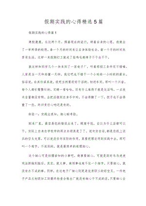 假期实践的心得精选5篇.docx