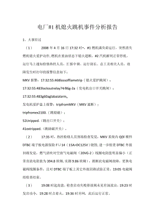 其他伤害-电厂＃1机熄火跳机事件分析报告.docx