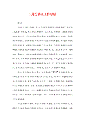 5月份转正工作总结.docx