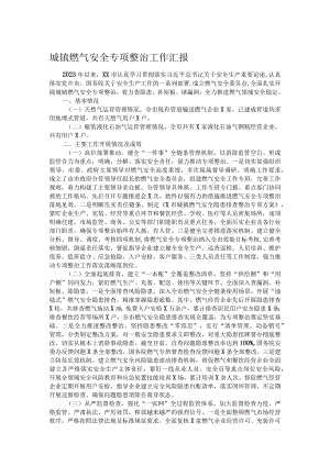 城镇燃气安全专项整治工作汇报.docx
