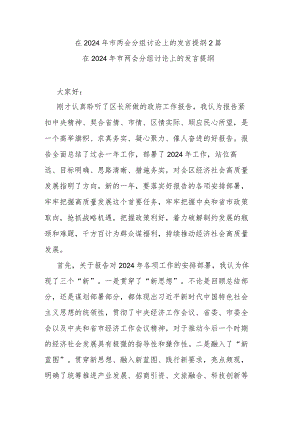 在2024年市两会分组讨论上的发言提纲2篇.docx