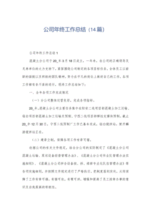 公司年终工作总结（14篇）.docx