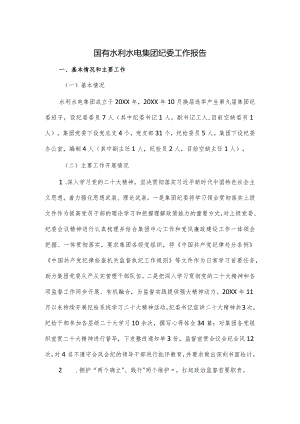 国有水利水电集团纪委工作报告.docx
