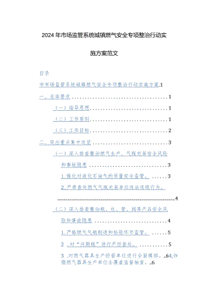 2024年市场监管系统城镇燃气安全专项整治行动实施方案范文.docx