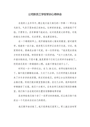 公司新员工学校军训心得体会.docx