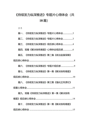 《持续发力纵深推进》专题片心得体会最新版18篇合辑.docx