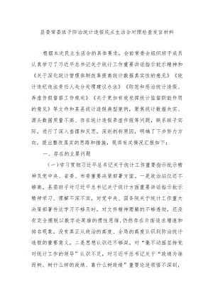 县委常委班子防治统计造假民主生活会对照检查发言材料.docx