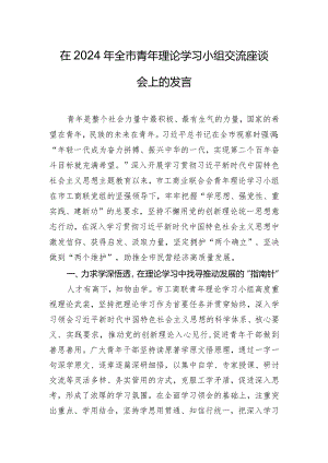 在2024年全市青年理论学习小组交流座谈会上的发言.docx