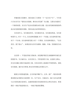 企业安全生产警示教育主题发言稿 2篇.docx