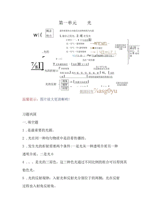 教科版小学五年级科学下册《第一单元：光》自学练习题及答案.docx