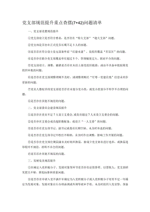 党支部规范提升重点查摆（7+42）问题清单.docx