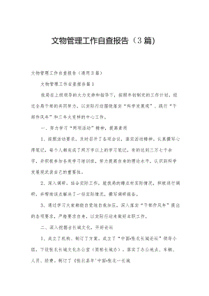 文物管理工作自查报告（3篇）.docx