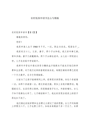 农村低保申请书怎么写模板.docx