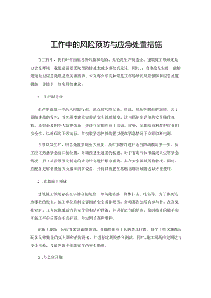 工作中的风险预防与应急处置措施.docx