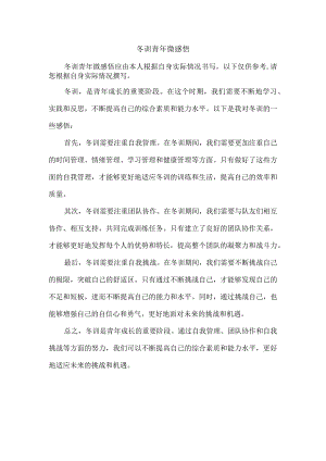 冬训青年微感悟.docx