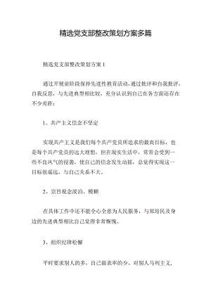 精选党支部整改策划方案多篇.docx