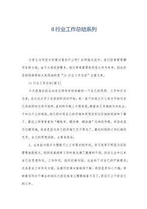 it行业工作总结系列.docx