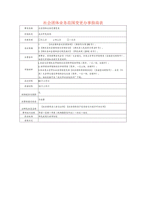 社会团体业务范围变更办事指南表.docx