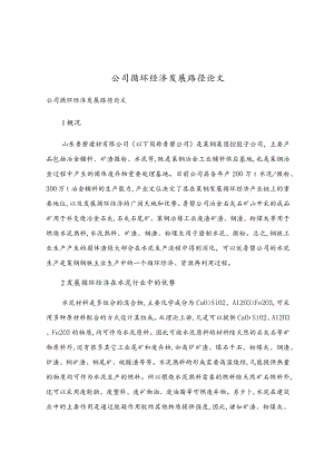 公司循环经济发展路径论文.docx