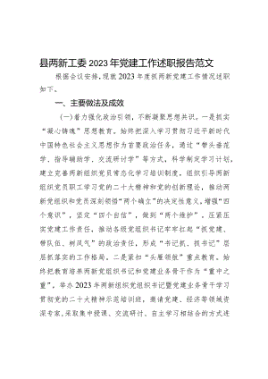 县两新工委2023年党建工作述职报告范文.docx